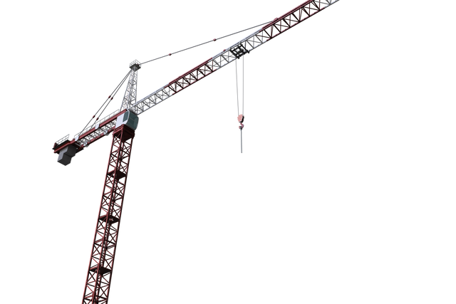 Clear Background Image of Red Steel Construction Crane Tower - Download Free Stock Videos Pikwizard.com