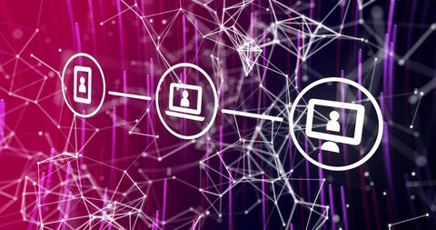 Futuristic Digital Network Connections on Dark Background - Download Free Stock Images Pikwizard.com