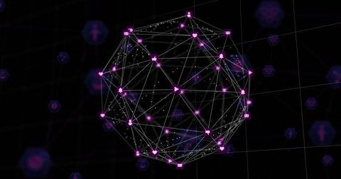 Purple Digital Network Grid With Holographic Connections - Download Free Stock Images Pikwizard.com