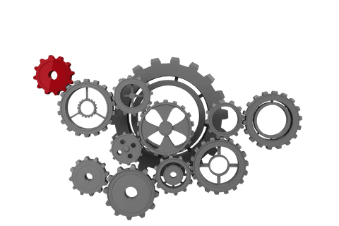 Abstract Red and Grey Cogs on Transparent Background - Download Free Stock Videos Pikwizard.com