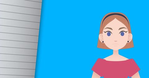 Female Professional Pictogram with Blue Background