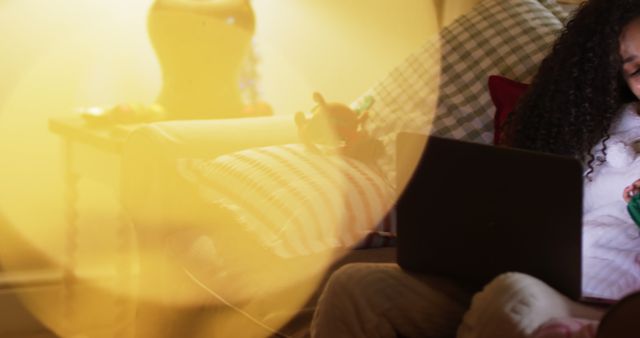 Woman Relaxing on Couch with Laptop at Home - Download Free Stock Images Pikwizard.com