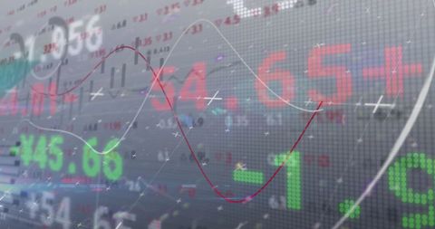Dynamic Financial Data Display with Moving Graph Lines - Download Free Stock Images Pikwizard.com