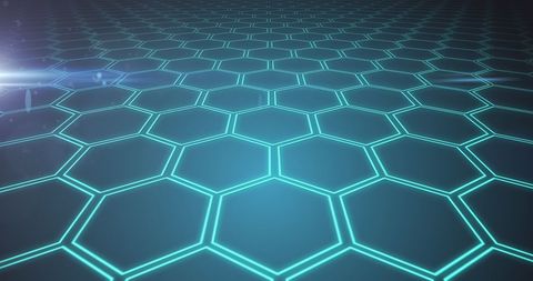 Glowing Hexagonal Network Grid Technology Concept