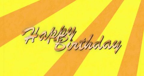 Vibrant birthday greeting with sunburst design