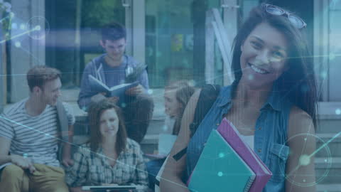 Smiling Students Engaged with Digital Learning