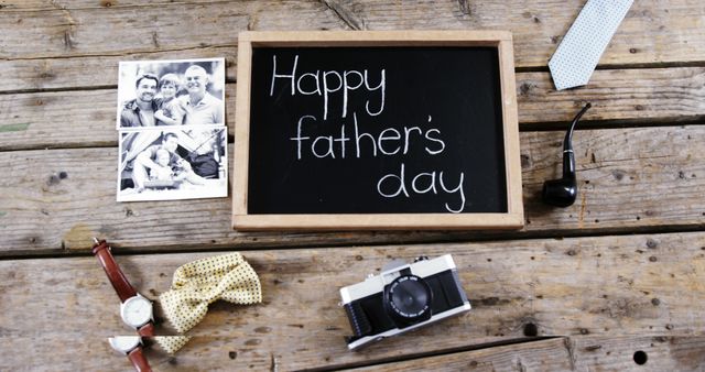 Happy Father's Day Chalkboard with Vintage Gifts - Download Free Stock Images Pikwizard.com