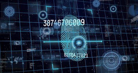 Futuristic Digital Fingerprint Authentication Technology Concept - Download Free Stock Images Pikwizard.com