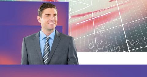 Businessman Analyzing Data with Mathematical Interface - Download Free Stock Images Pikwizard.com