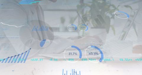 Businessman Analyzing Data Amid Futuristic Holographic Graphs - Download Free Stock Images Pikwizard.com