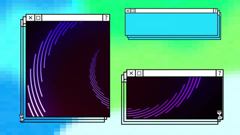 Futuristic Digital Interface with Vibrant Abstract Graphics