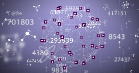 Digital Globe with Network Connections and Numerical Data - Download Free Stock Images Pikwizard.com
