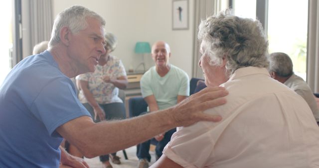 Senior Group Enjoying Time Together in Assisted Living Facility - Download Free Stock Images Pikwizard.com