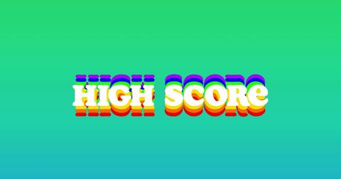 Vibrant High Score Text on Gradient Background