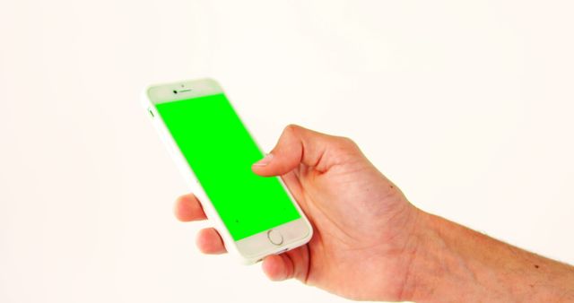 Hand Holding Smartphone with Green Screen for Mockup - Download Free Stock Images Pikwizard.com