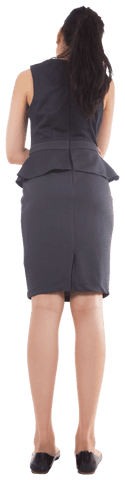 Transparent background back view of businesswoman standing