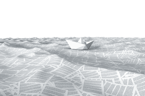 Transparent Paper Boat Floating on Ocean of Documents - Download Free Stock Videos Pikwizard.com
