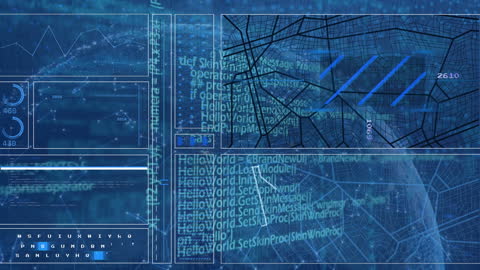 Digital Interface Networking Concept with Globe Animation