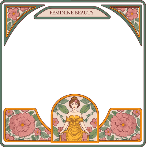 art nouveau frame with floral elegance and transparent background - Download Free Stock Videos Pikwizard.com