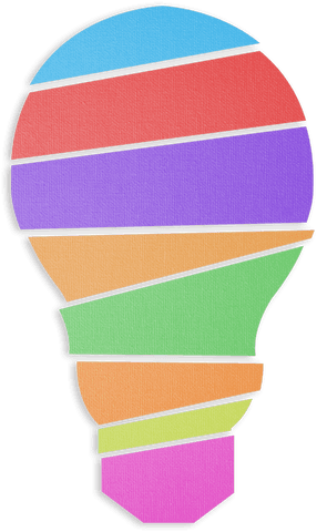 Colorful Transparent Bulb Illustrating Creative Ideas