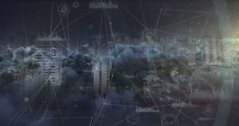 Digital Network Connections Overlaying Urban Landscape - Download Free Stock Images Pikwizard.com