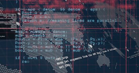 Binary Data and Code Interface with Digital World Grid - Download Free Stock Images Pikwizard.com