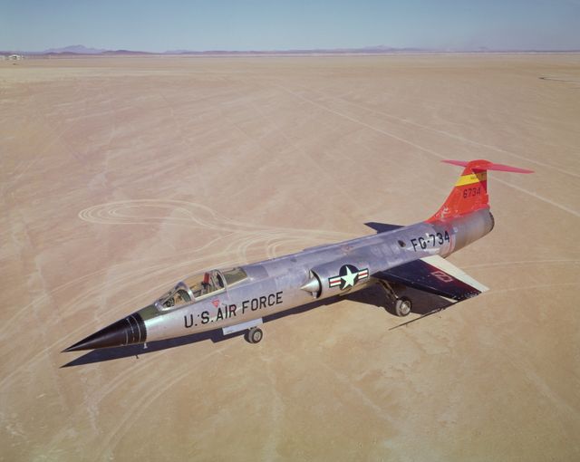F-104A #734 on lakebed. 11/16/60