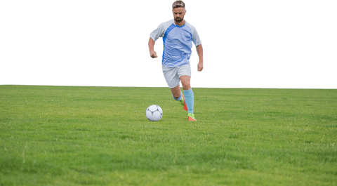 Transparent Soccer Player Dribbling on Grass Field - Download Free Stock Videos Pikwizard.com