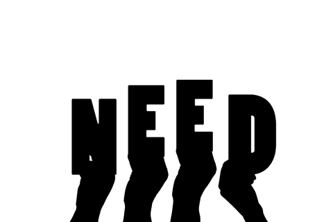 Graphic illustration of soliciting hands on transparent background