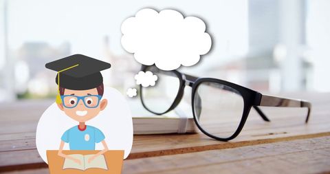 Educational Technology Concept with Glasses and Thoughtful Student - Download Free Stock Images Pikwizard.com