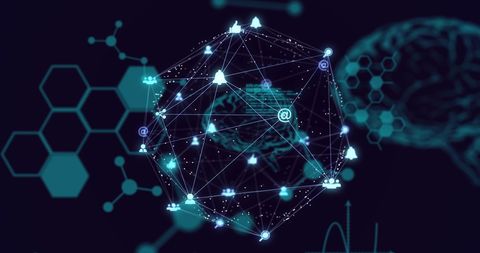 digital connections with brain in network design - Download Free Stock Images Pikwizard.com