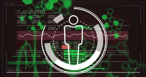 Digital Human Interface Over Data and Chemical Formulas - Download Free Stock Images Pikwizard.com