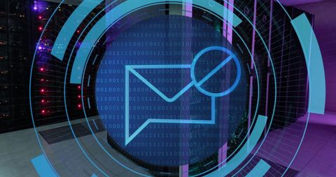 Digital Email Security Technology Overlay on Data Servers - Download Free Stock Images Pikwizard.com