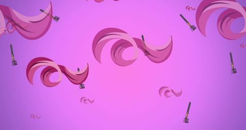 Mascara icons on vibrant pink background