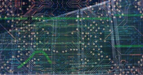 Futuristic Circuit Board with Digital Data Stream - Download Free Stock Images Pikwizard.com