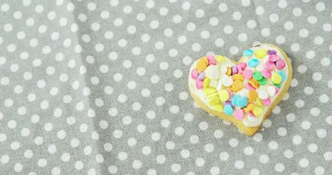 Heart-Shaped Cookie with Colorful Sprinkles