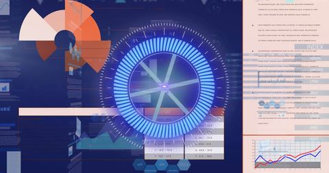 Futuristic Digital Data Display with Graphs and Radar Imagery - Download Free Stock Images Pikwizard.com