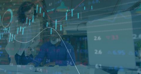 Business Collaboration Concept with Analytics Overlays