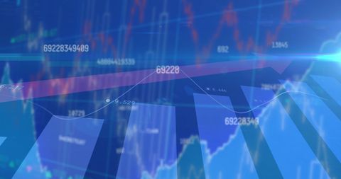 Dynamic Financial Data Trends with Blue Overlay - Download Free Stock Images Pikwizard.com