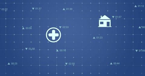 Digital data network with medical and home icons