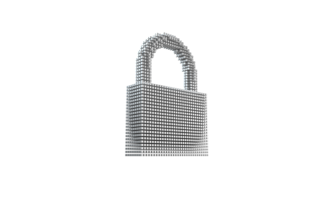 Transparent Padlock Made of Metal Blocks on Black Background - Download Free Stock Videos Pikwizard.com