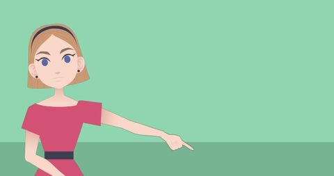 Animated Woman Talking and Pointing on Green Background - Download Free Stock Images Pikwizard.com