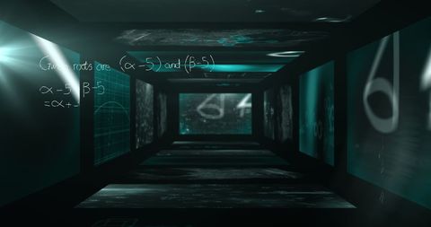 Futuristic Digital Space with Mathematical Formulae - Download Free Stock Images Pikwizard.com