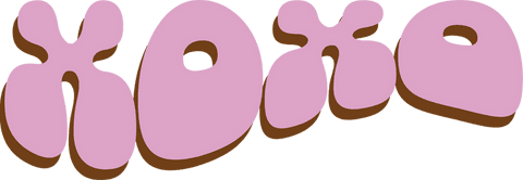 Playful pastel pink xoxo with transparent background design