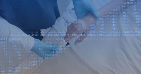 Nurse administering iv drip in hospital for patient care