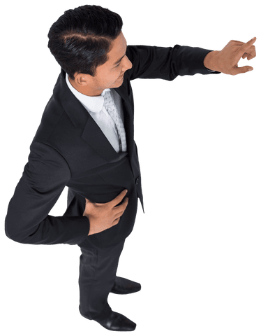 Transparent Businessman Pointing Confidently in Suit - Download Free Stock Videos Pikwizard.com