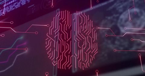 Futuristic Circuit Brain with Neural Connections Technology