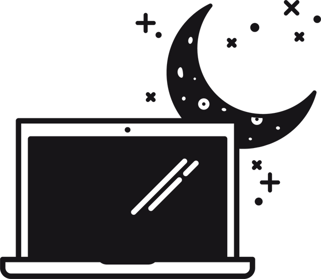 Laptop with Moon and Stars Outline Illustration - Transparent Isolated - Download Free Stock Videos Pikwizard.com