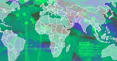 Futuristic Global Network with Dynamic Green Technology Overlay - Download Free Stock Images Pikwizard.com