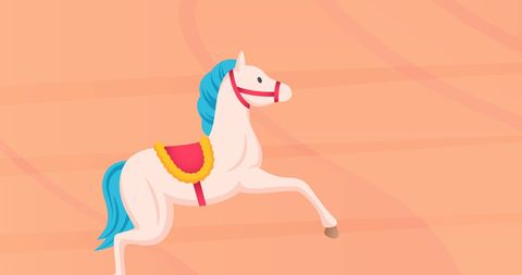 Colorful Carousel Horse on Fun Abstract Background - Download Free Stock Images Pikwizard.com